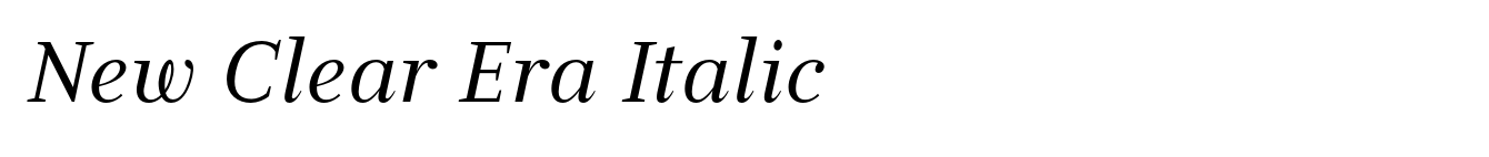New Clear Era Italic